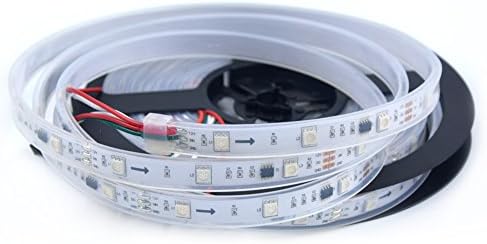 isharestrip 16.4ft 5m WS2811 2811 ic 30leds/m 10pixels/m 5050 SMD RGB Dream Magic Color Addressable Led Digital strip IP67 Tube-waterproof White PCB Pixel Light DC12V,1 ic control 3 leds