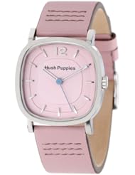 Hush Puppies Womens HP.3602L.2512 Orbz Stainless Steel Square Pink Genuine Leather Watch