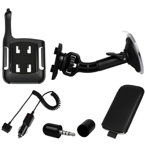 SUPER SET!! Richter KFZ Halterung vibrationsfrei 360° drehbar für Apple iPhone 3G 16GB, 8Gb und 3GS Autohalterung mit Kugelgelenk neig- und schwenkbar! INKLUSIVE 3G / 3G s Zubehör: mumbi 3G / 3G s KFZ Ladekabel, mumbi 3G Mini Mikrofon und mumbi 3G / 3G s Etui
