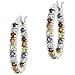 Sterling Silver Multi Gemstone Semi-Precious Hoop Earrings