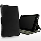 BoxWave Nero Leather Kindle Fire Book - Leather Folio Cover Case for Amazon Kindle Fire with Multi-Angle Viewing Stand - Kindle Fire Cases and Covers