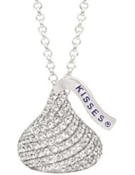 Sterling Silver with CZ Medium Flat Back Shaped Hershey`s Kiss Pendant