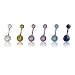 The Stainless Steel Jewellery Shop - Anodized Titanium Wire Eyebrow Barswith Crusted Ball Ends