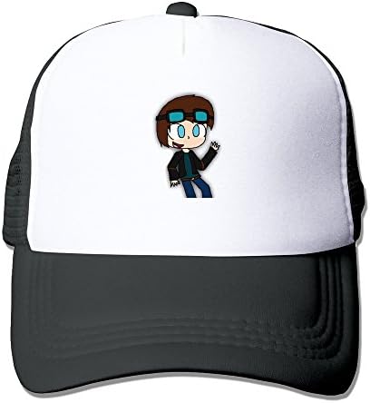 Youtube TheDiamond DanTDM Cartoon Logo Unisex Adjustable Sports Snapback Mesh Hat Black