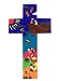 Hand Painted Cross- Noah's Ark - 7.9 Inch./20 Cm.