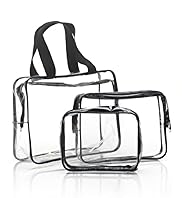 Outstanding Value 3 Piece Clear Cosmetic Bag Set