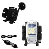 Helio Drift Flexible Auto Windshield Holder with Car Charger - Uses Gomadic TipExchange