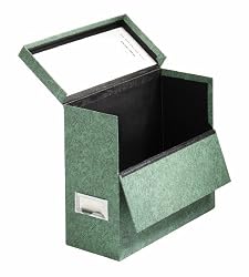 Globe-Weis Fiberboard Transfer Case, Letter Size, Drop Front, Green, (591 GRE)