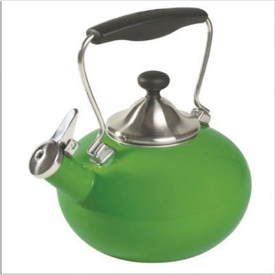  Chantal Bridge Enamel On Steel Teakettle, Festive Green