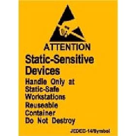 Techni-Stat Label ESD Attention 1.75"X2.5"Reusable500/Rl