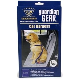SMALL / MEDIUM - BLACK - Dog Car/Truck Safety Harness - Adjustable Nylon Web with Quick Release Buckles