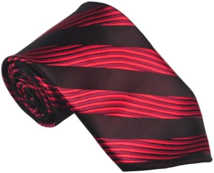 Red + black Stripe Silk Classic Woven Man Tie Necktie