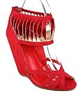 Twisted Metallic Trim Suede Wedge