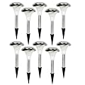 10 x STAINLESS STEEL SOLAR POWERED GARDEN LIGHTS