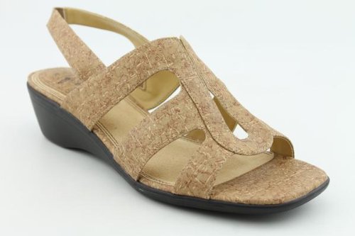 Life Stride Memento Slingbacks Open Toe Shoes Tan Womens
