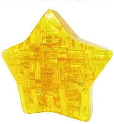 3d DIY Crystal Star Puzzle 37pcs Gadget Furnish Cube Toy Gift(yellow)