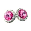 Pink Swarovski 15mm Crystal Stud Earrings Fashion Jewelry