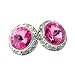 Pink Swarovski 15mm Crystal Stud Earrings Fashion Jewelry