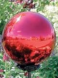 10 Inch Ruby Red Stainless Steel Gazing Globe