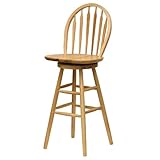 IMAGE OF Winsome Wood 30-Inch Windsor Swivel Seat Bar Stool, Natural
