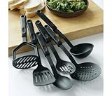 6pc black nylon kitchen tool set