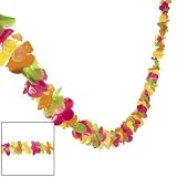 Plastic bright LUAU leis garland - 100 feet long!