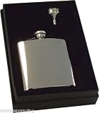 Personalised 6oz Hip Flask set with gift box Engraved Free