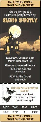 Haunted House Halloween Party Ticket Invitation