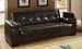 Futon Sofa Bed with Storage Space in Dark Brown Bycast Leather