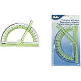 Helix Swing Arm 6-Inch Protractor 180 Degree, Assorted Colors (60009)