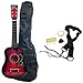 Musical Instruments : Austin Bazaar 25" Kid's Acoustic Toy Guitar with Carrying Bag and Accessories - Red