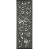 Safavieh CY1906-3908 Courtyard Collection Black and Sand Indoor/Outdoor Area Runner, 2-Feet 4-Inch by 6-Feet 7-Inch