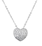 Sterling Silver Cubic Zirconia Pave Heart Pendant by Crislu, 16-18