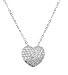 Sterling Silver Cubic Zirconia Pave Heart Pendant by Crislu, 16