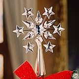 Swarovski Crystal & Gold Star Christmas Tree Topper or Ornament w/ Stand