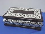 PIERCED STAR JEWELRY BOX - SILVER PIERCED STAR DESIGN WOODEN JEWELRY BOX
