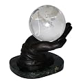 Hand Ball Holder on Marble with 4" Lead Crystal Globe - Bronzed Finish