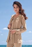 Roamans Plus Size Crochet-Trim French Terry Cardigan