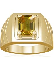 14K Yellow Gold Emerald Cut Yellow Sapphire Solitaire Ring