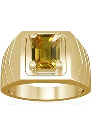 18K Yellow Gold Emerald Cut Yellow Sapphire Solitaire Ring