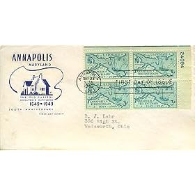 United States First Day Cover 300th Anniversary of Annapolis, Maryland Issued May 1949 Scott # 984