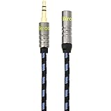 iKross 6 Feet Braided Sleeve jacket 3.5mm Male To 3.5mm Female Extension Stereo Audio Cable - Black / Blue