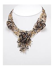 Brown Flower Seed Bead Necklace