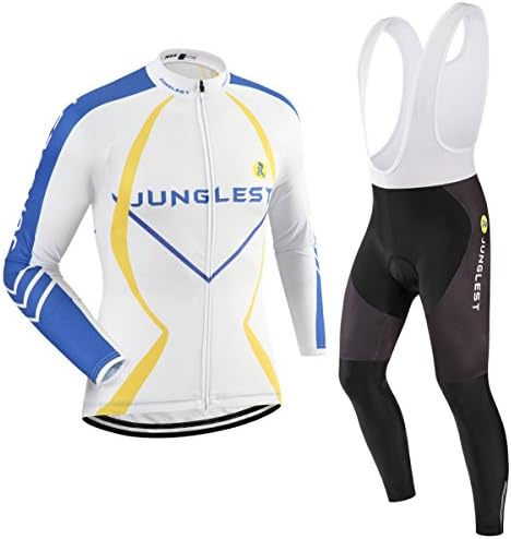 (3D pad)(Type:Set(Fleece &amp; White Bib) size:4XL) Jersey windbreaker Jerseys performance Long For Sleeve vest Cycling perspiration breathable Men New