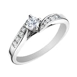 Diamond Engagement Ring 1/4 Carat (ctw) in 14K White Gold