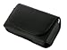 PCMICROSTORE Apple iPhone Black Leather Texture Horizontal Holster Carrying Case With Belt Loop And Clip