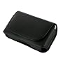 PCMICROSTORE Apple iPhone Black Leather Texture Horizontal Holster Carrying Case With Belt Loop And Clip