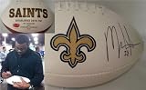 Mark Ingram Autographed/Hand Signed New Orleans Saints Logo Football