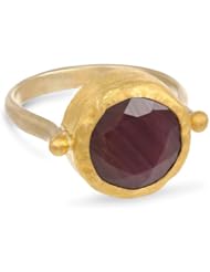 Nava Zahavi Small Round Ruby Gold Wrapped 24K Gold Ring, Size 6.5
