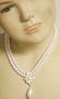 Two Strand White Pearl with Crystals Necklace and Earrings for Children Teens and Women